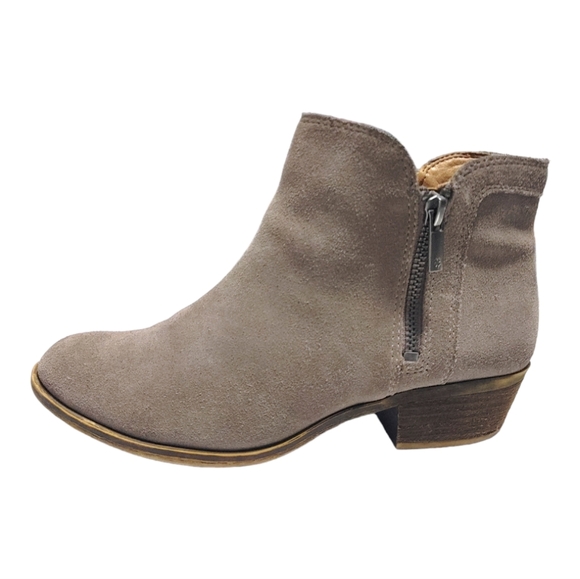 Lucky Brand Shoes - Lucky Brand Taupe Gray Suede Leather Breah Ankle Boots Women's Size 7